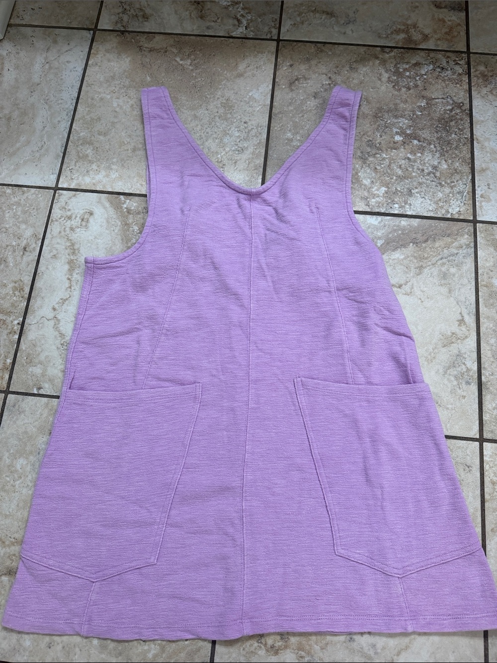 Zenana Lavender Washed Slub adjustable strap oversized dress. Size S